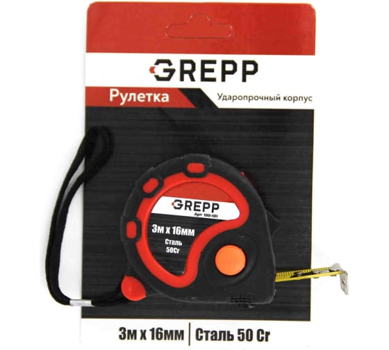 GREPP Рулетка 3м*16мм 100-101/120/12