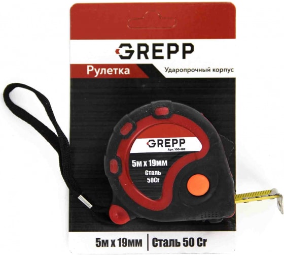 GREPP  Рулетка 5м*19мм 100-102/120/12