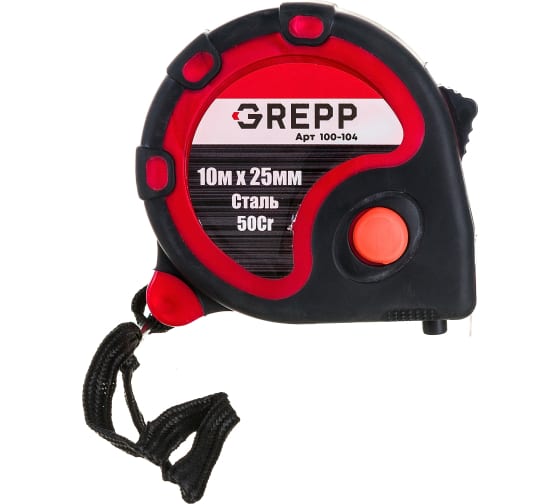 GREPP Рулетка 10м*25мм 100-104/60/6