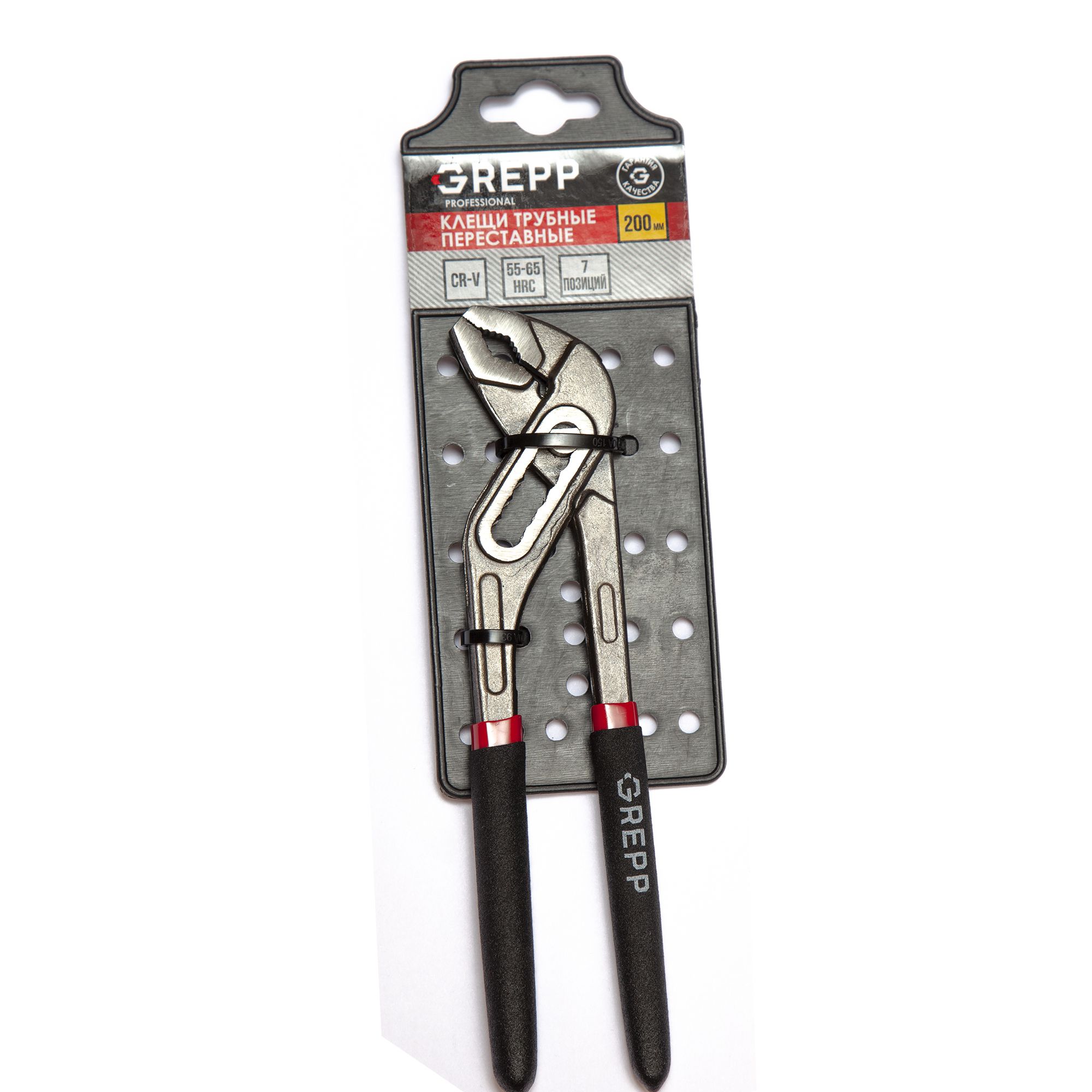 GREPP Клещи трубные переставные CrV 200мм 204-006/60
