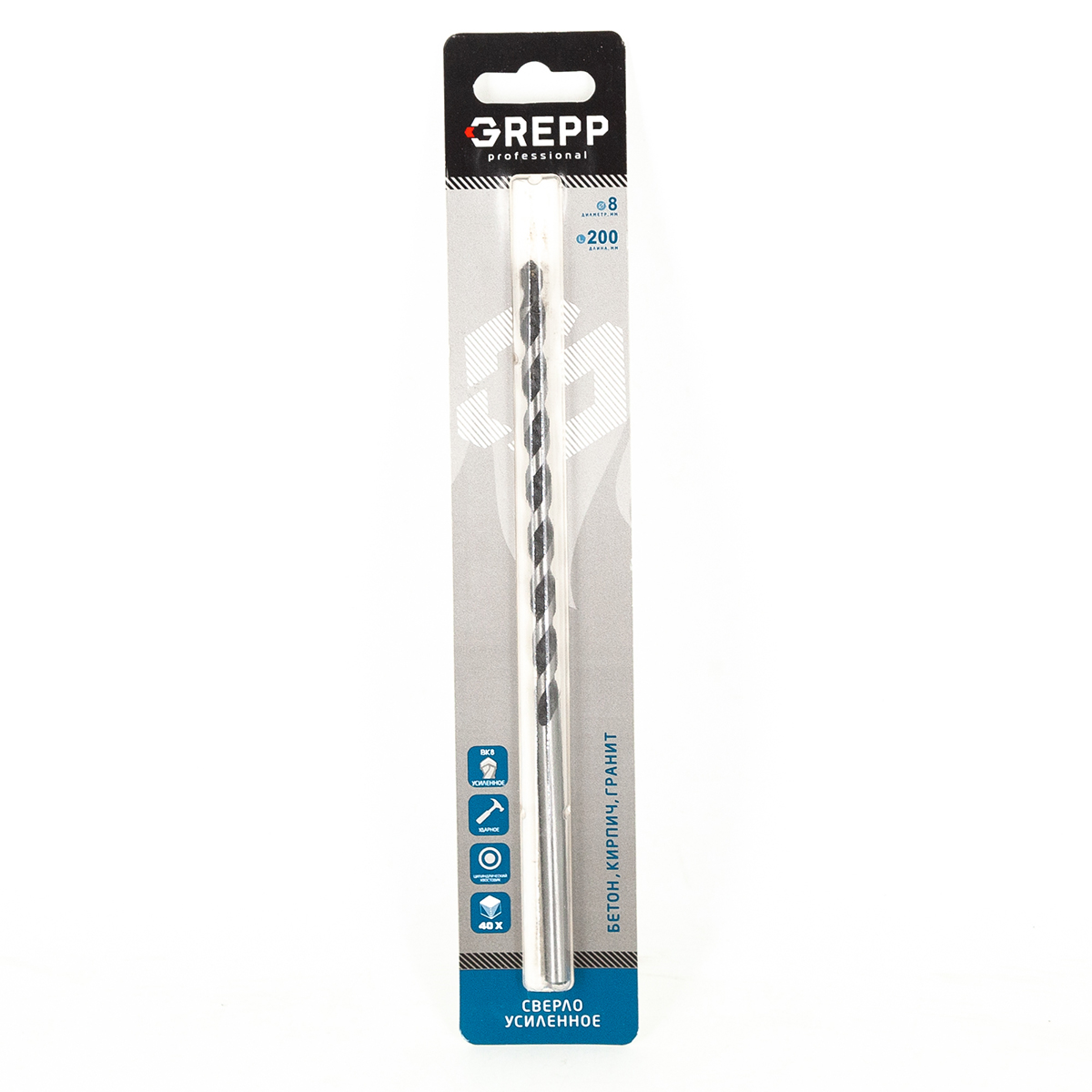 GREPP Сверло по бетону 8*200, арт 101-08200