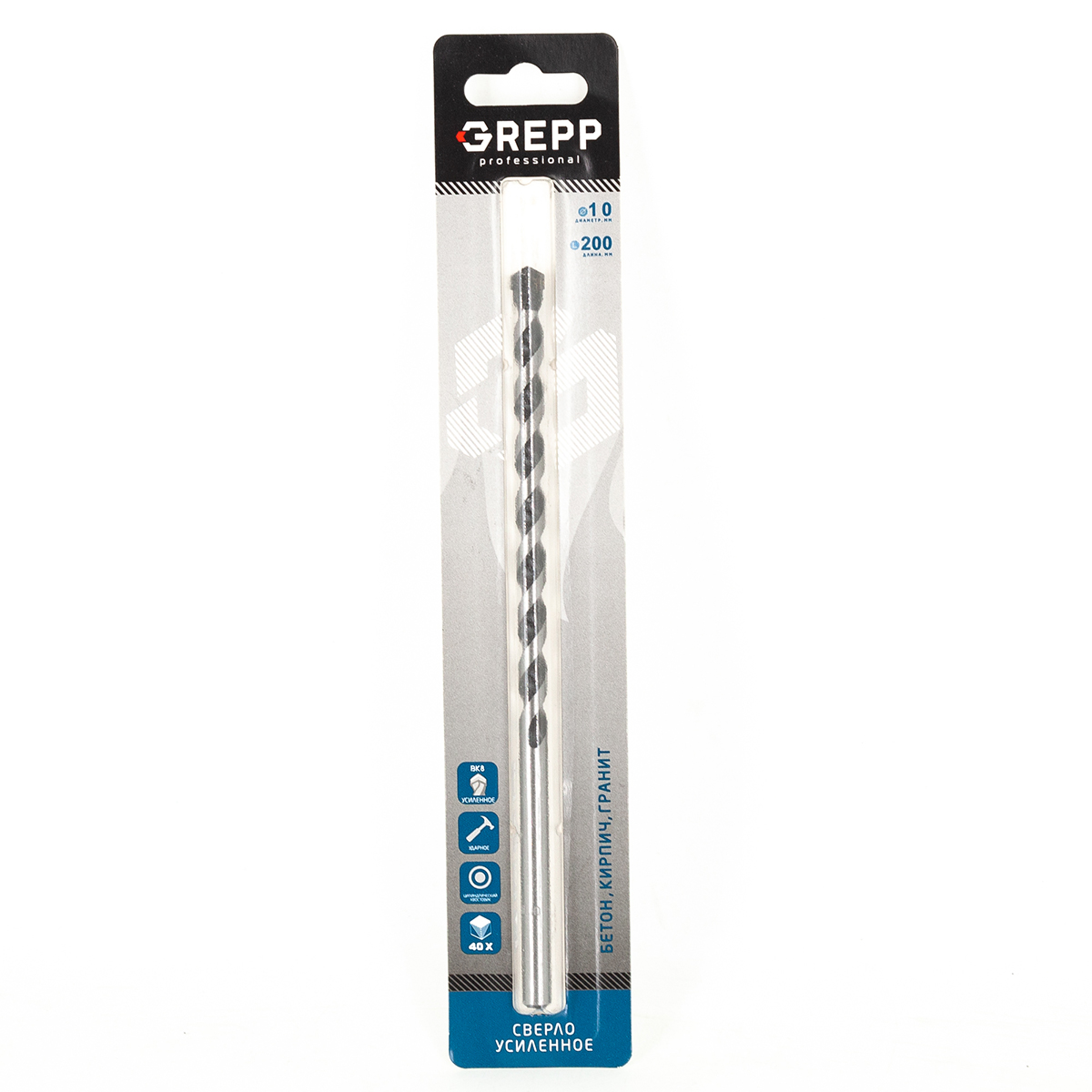 GREPP Сверло по бетону 10*200,арт 101-10200
