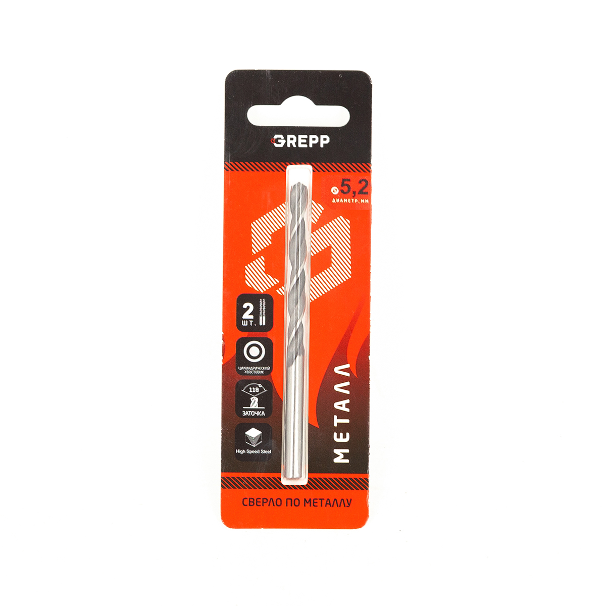 GREPP Сверло по металлу HSS 5,2mm арт 201-0521