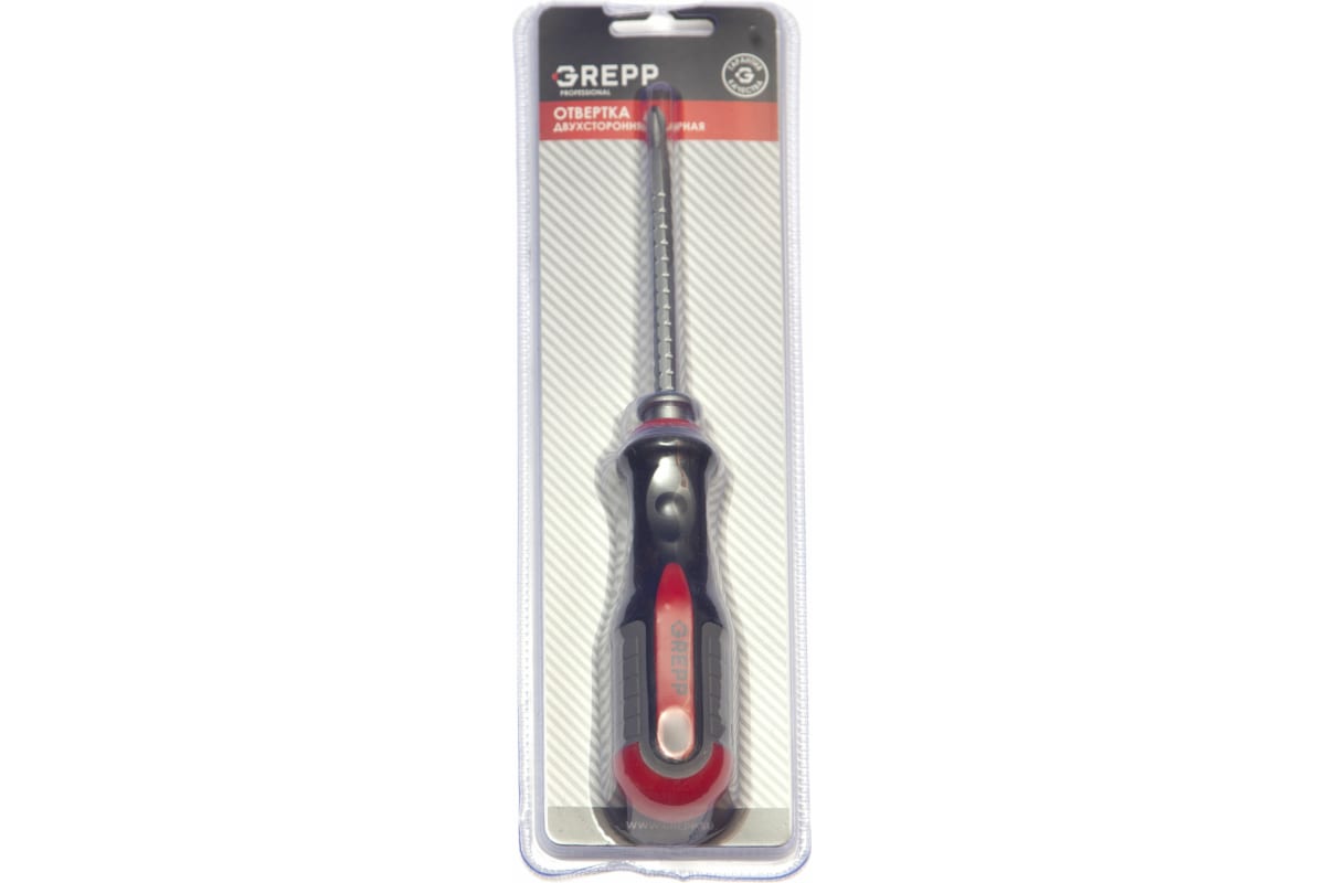 GREPP Отвертка реверсивная PH2*100-SL6*100 мм,CrV,3х комп.рукоятка 202-043/48/12