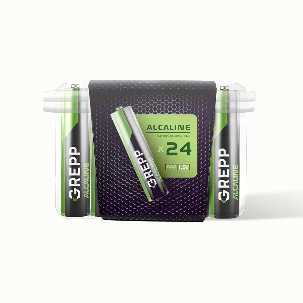 GREPP Батарейка тип:LR06(АА) щелочная(Alkaline), 0,9V, БОКС 24ШТ 2025-006/480/20/10