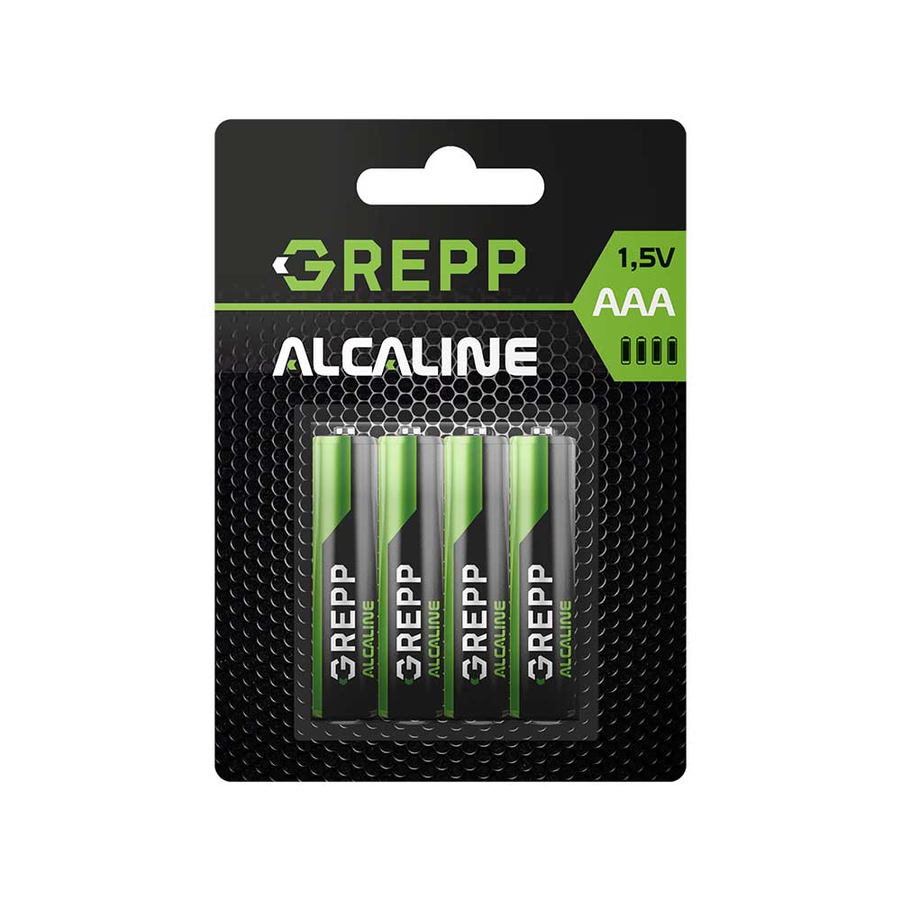GREPP Батарейка тип:LR03(ААА) щелочная(Alkaline),1,5V, блистер 4шт 2025-004/480/120/12