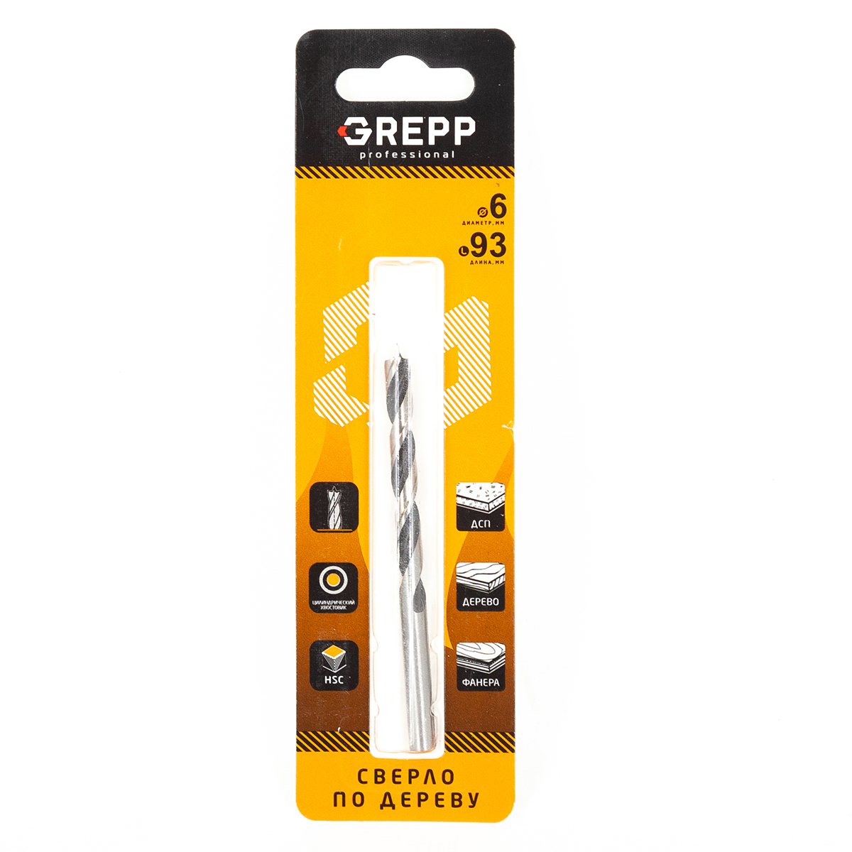 GREPP Сверла по дереву 6*93mm, арт 302-06093
