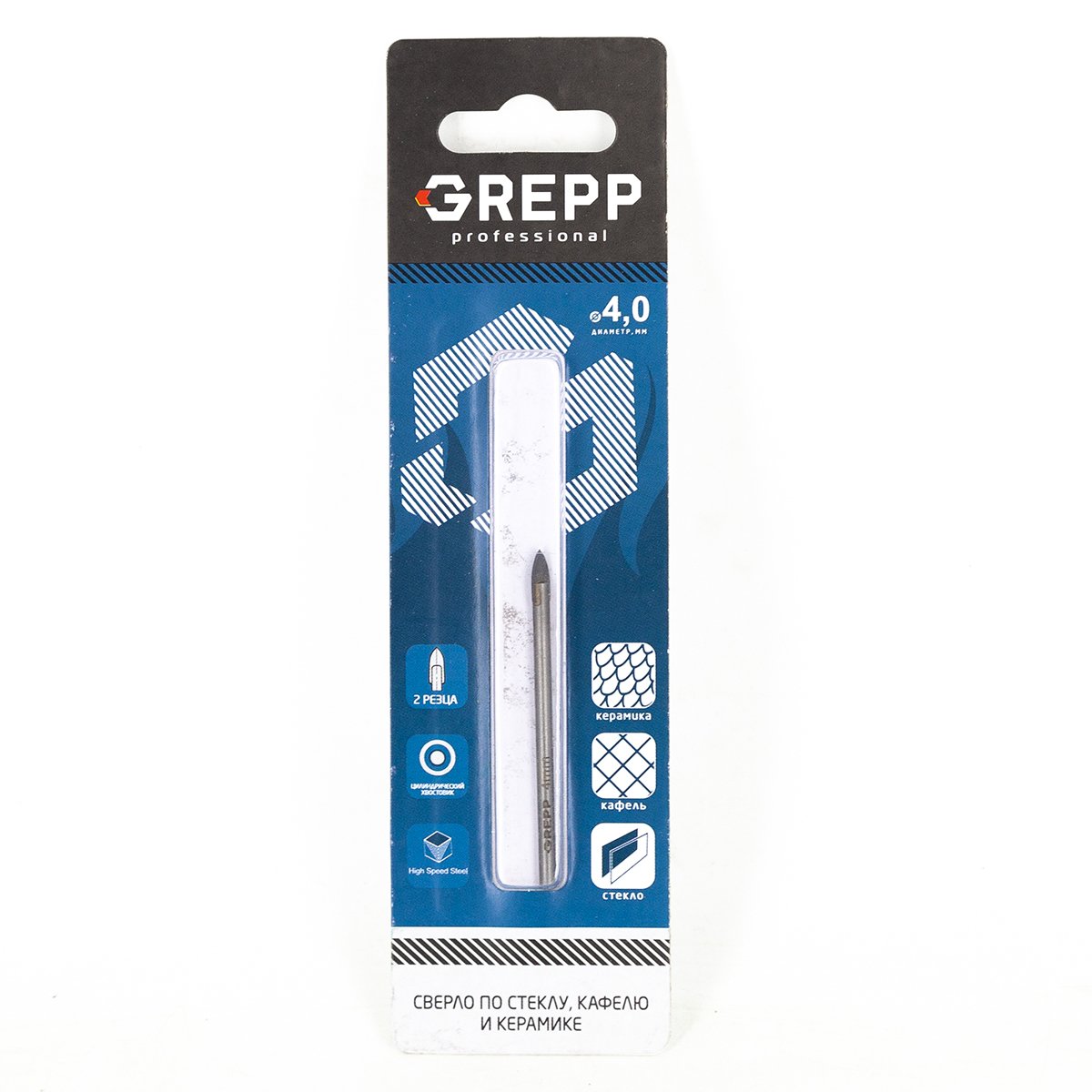 GREPP Сверла для стекла 2 резца 4mm,арт 401-0004