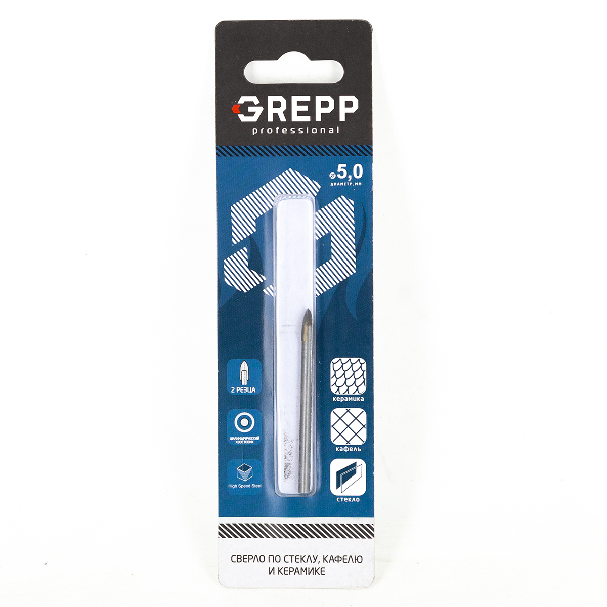 GREPP Сверла для стекла 2 резца 5mm,арт 401-0005