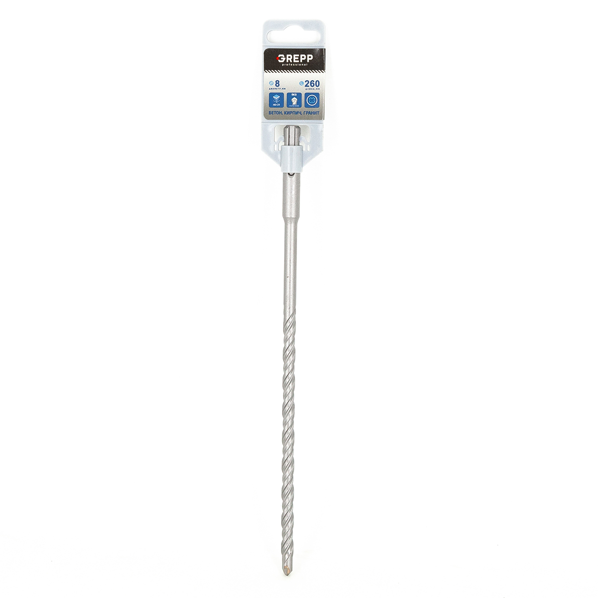 GREPP Бур по бетону SDS-plus,8*260 mm арт 103-08260
